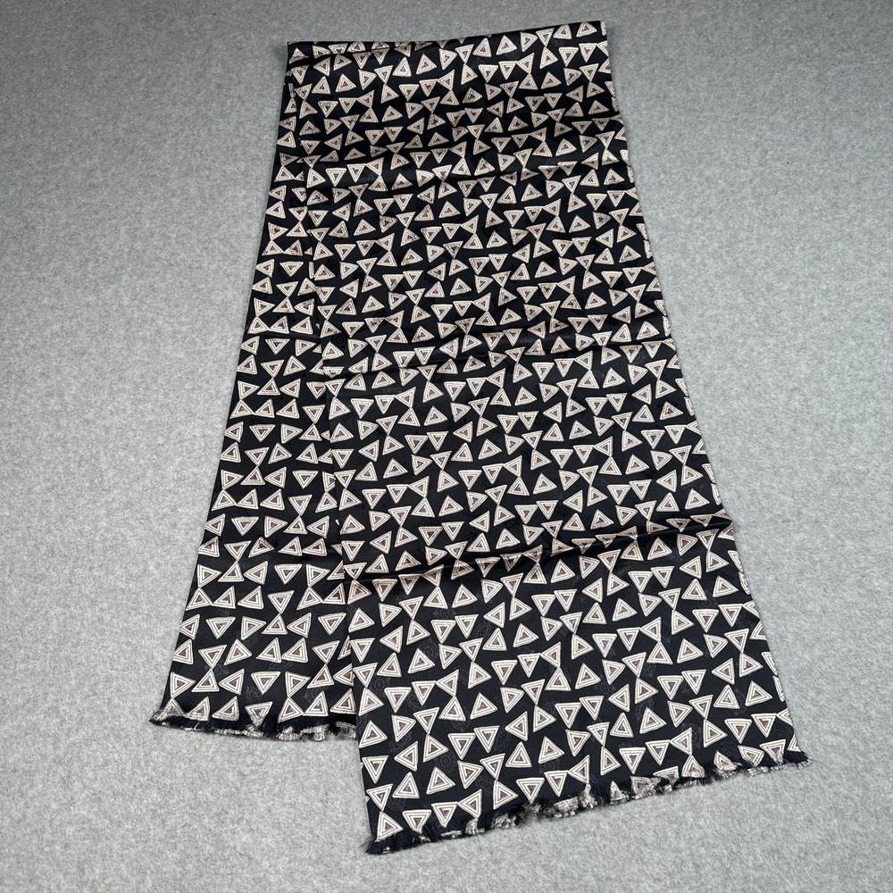 Vintage Polo Ralph Lauren Silk Tube Scarf Italy Navy Geometric Print Y2K